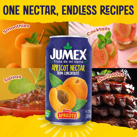 Jumex Apricot Nectar cocktail-mixer setup suggests easy party punches