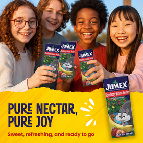 Jumex kids juice box in a lunchbox setup for school.