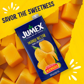 Jumex Mango Nectar carton displayed for bulk gatherings.
