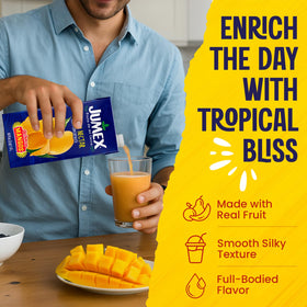 Jumex Mango Nectar mango fruit close-up highlighting fresh puree.