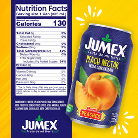 Jumex Peach Nectar can stack, convenient bulk packaging for gatherings.