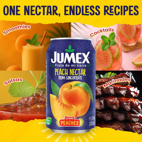 Jumex Peach Nectar in a kids lunchbox for a refreshing break.