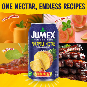Jumex Pineapple Juice Nectar fruit puree swirl suggesting a versatile smoothie base