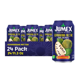 Jumex Soursop Nectar close-up showing vibrant Guanabana puree for tropical smoothies.