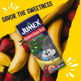 Jumex Strawberry Banana Nectar used as a dessert topping idea.