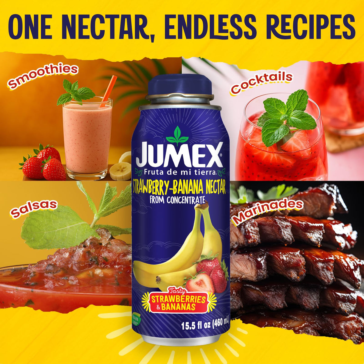 Jumex Strawberry Banana Nectar packaging 12-pack ideal for parties.