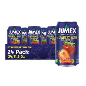 Jumex Strawberry Nectar can showcasing bold fruit flavor for smoothies.