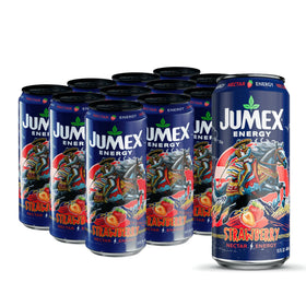 Jumex strawberry nectar energy can, a fruity pick-me-up for the day.