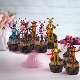 Jun Qi five nights at freddy topper set enhances party desserts with character accents.