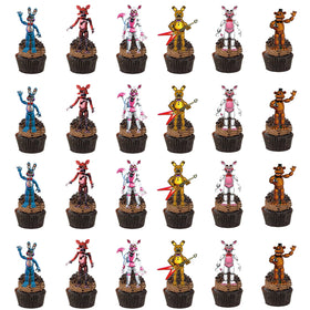 Jun Qi Freddy cupcake toppers pack adds playful Freddy flair to cupcakes for themed parties.