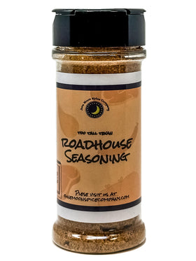 June Moon Too Tall Texan Roadhouse steak rub bottle ready for bold beef flavor