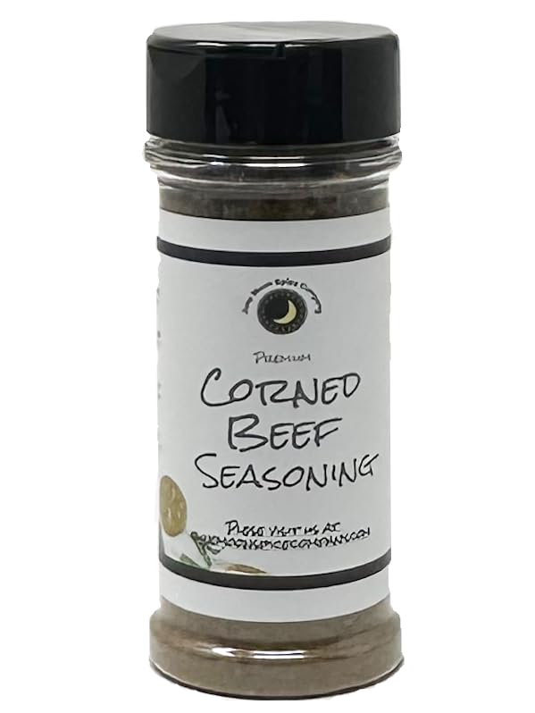 June Moon Corned Beef Seasoning large shaker front view for easy brining.