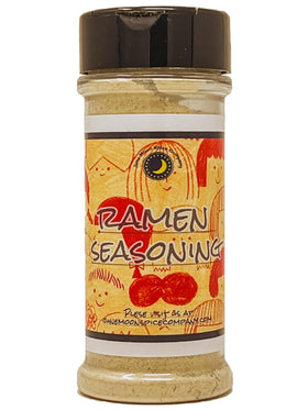 June Moon Ramen Seasoning large shaker enables easy seasoning of ramen bowls.