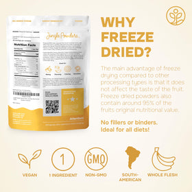 Label shows no additives or fillers for natural banana flavor.