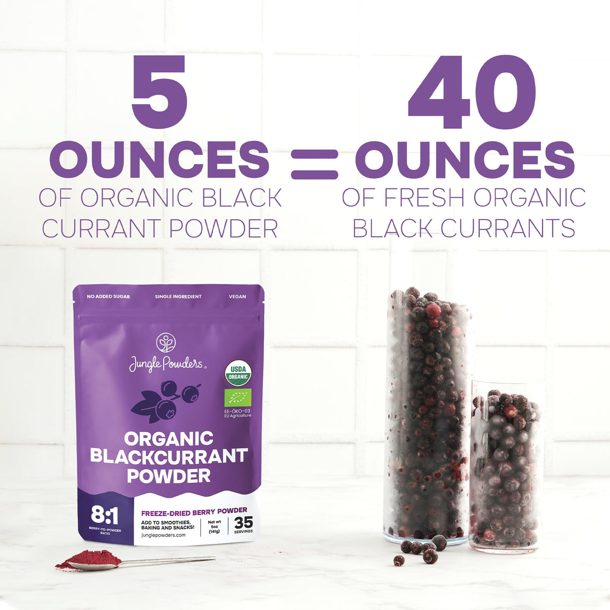 Jungle Powders Black Currant Tea cup with rich hue.
