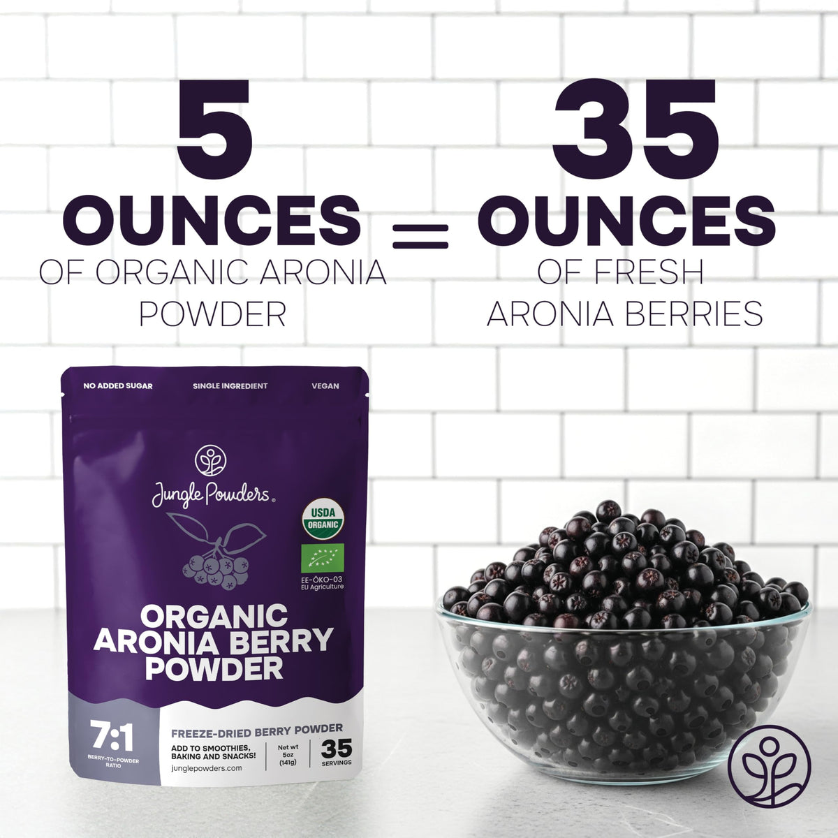 Handpicked Nordic aronia berries from Jungle Powders source for purity.