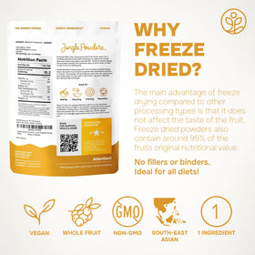 Jungle Powders no-additives-freeze-dried-mango powder keeps pure flavor.