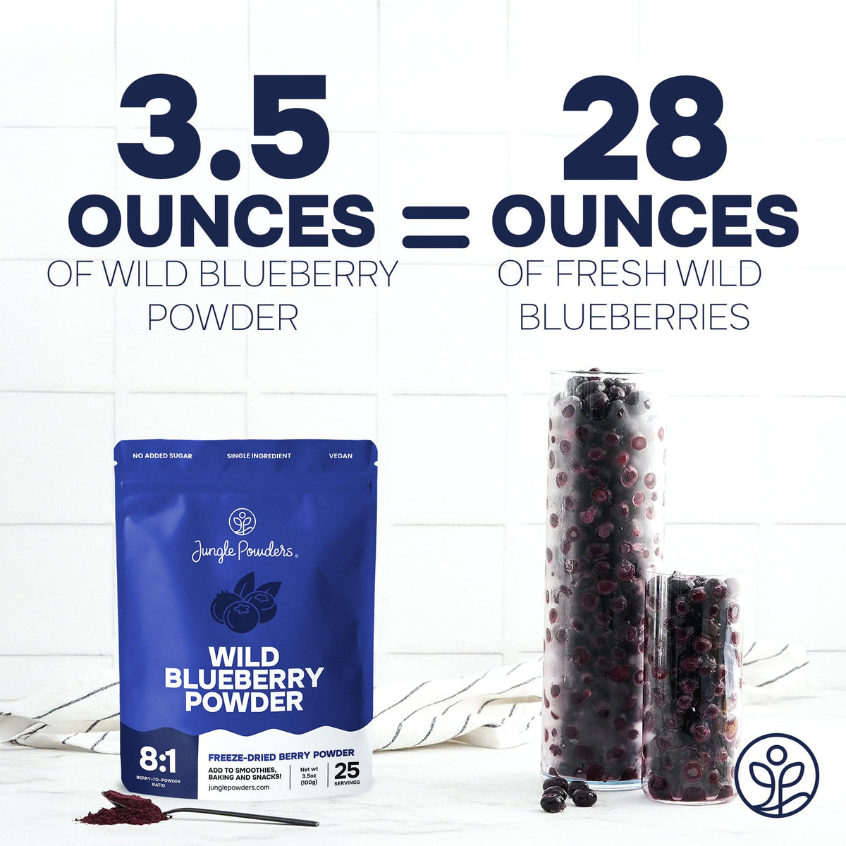 Jungle Powders Wild Bilberry Powder adds color and flavor to porridge and yogurt