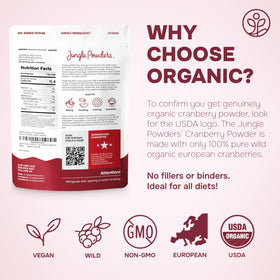 Jungle Powders Wild Cranberry Powder smoothies image highlights flavor and color boost.