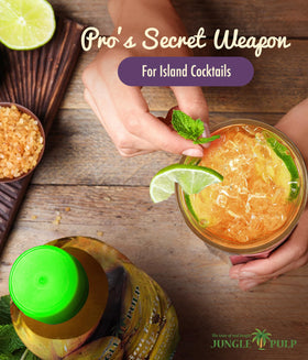 Jungle Pulp Passion Fruit Puree used as dressing for tropical salads.