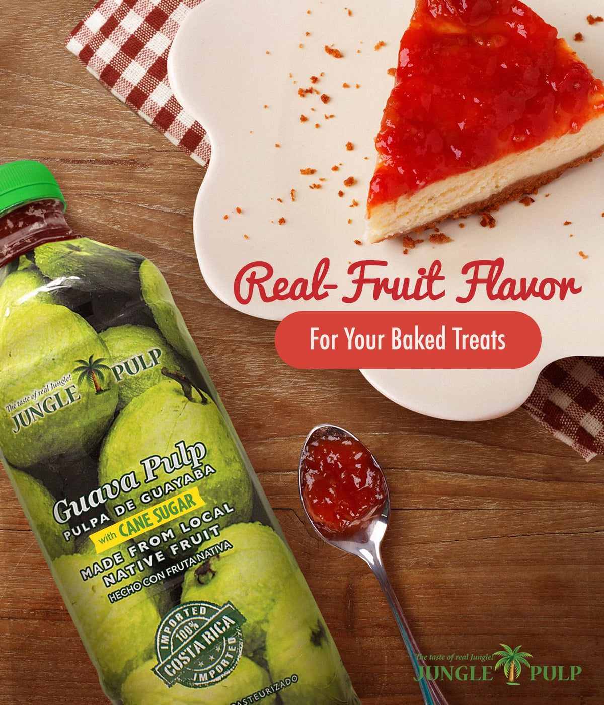 Smoothie pour with Jungle Pulp Guava Puree for tropical flavor.