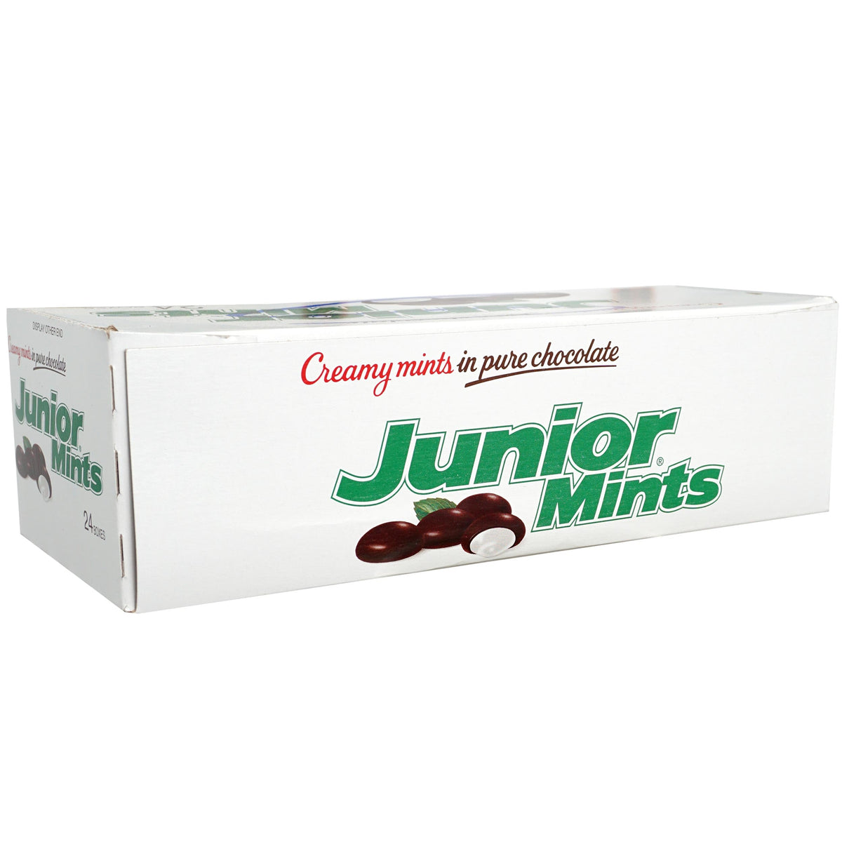 Junior Mints box interior view showing individual wrappers for sharing