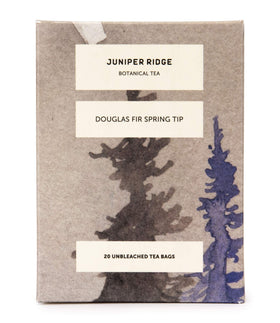 Juniper Ridge Douglas Fir Spring Tip tea with bright evergreen notes, soothing aroma