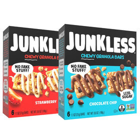 JUNKLESS chewy bars chocolate-chip - soft gluten-free snack for on-the-go lunches.