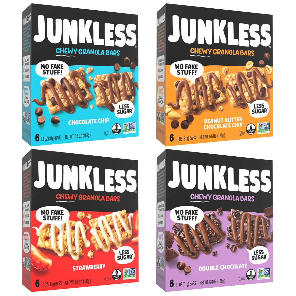 Junkless Fan Favorites Chocolate Chip granola bar for on-the-go snacking
