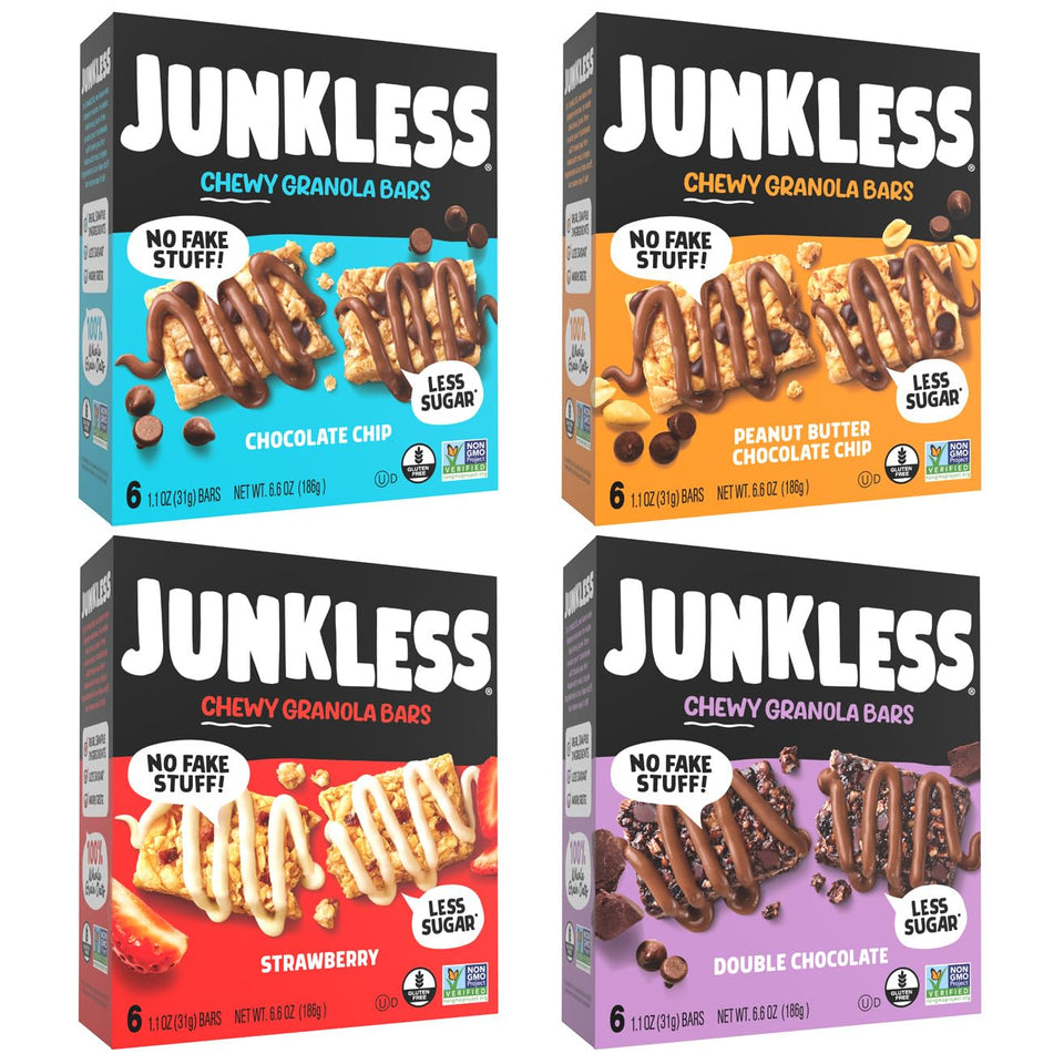 Junkless Fan Favorites Chocolate Chip granola bar for on-the-go snacking