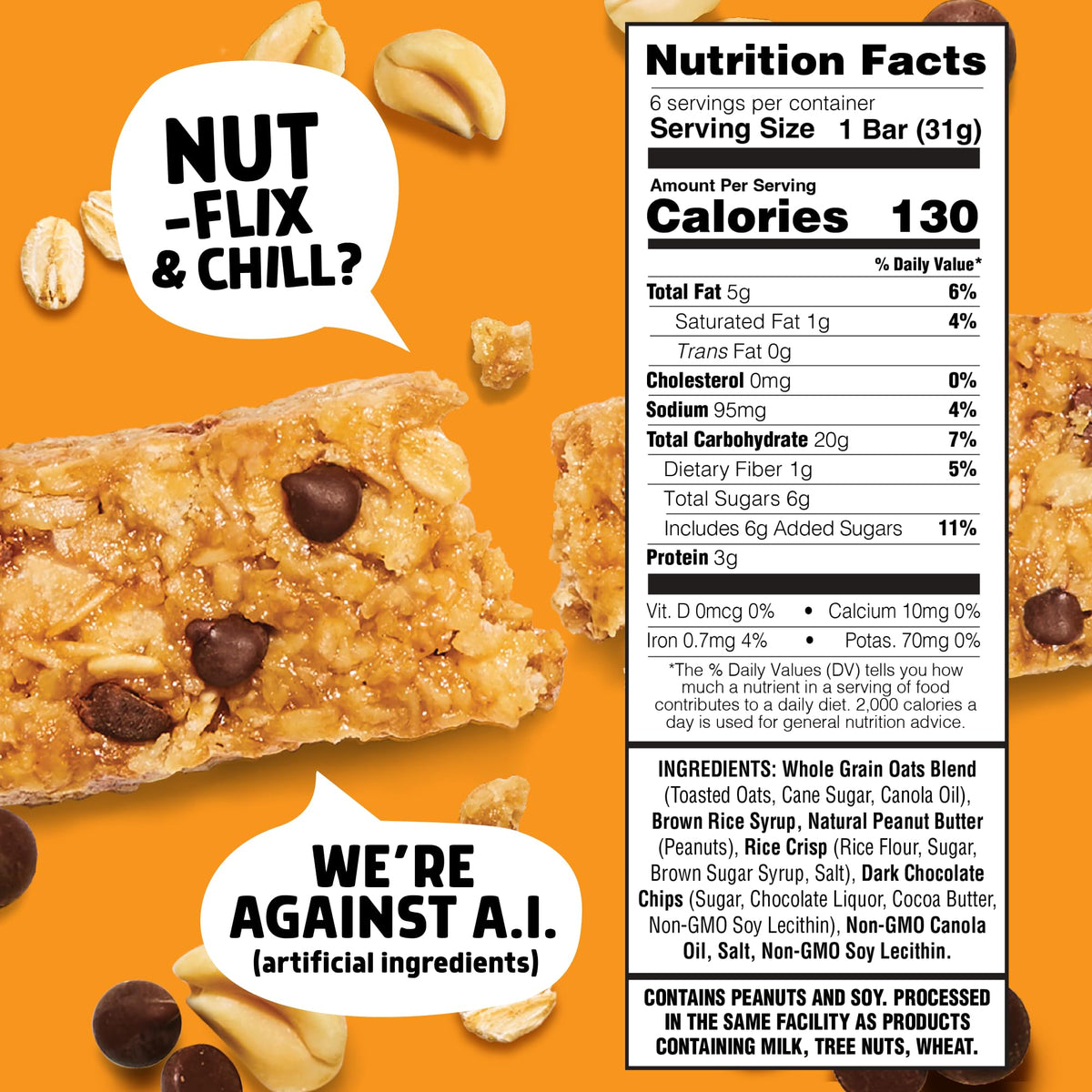No artificial flavors, colors, or preservatives on JUNKLESS label