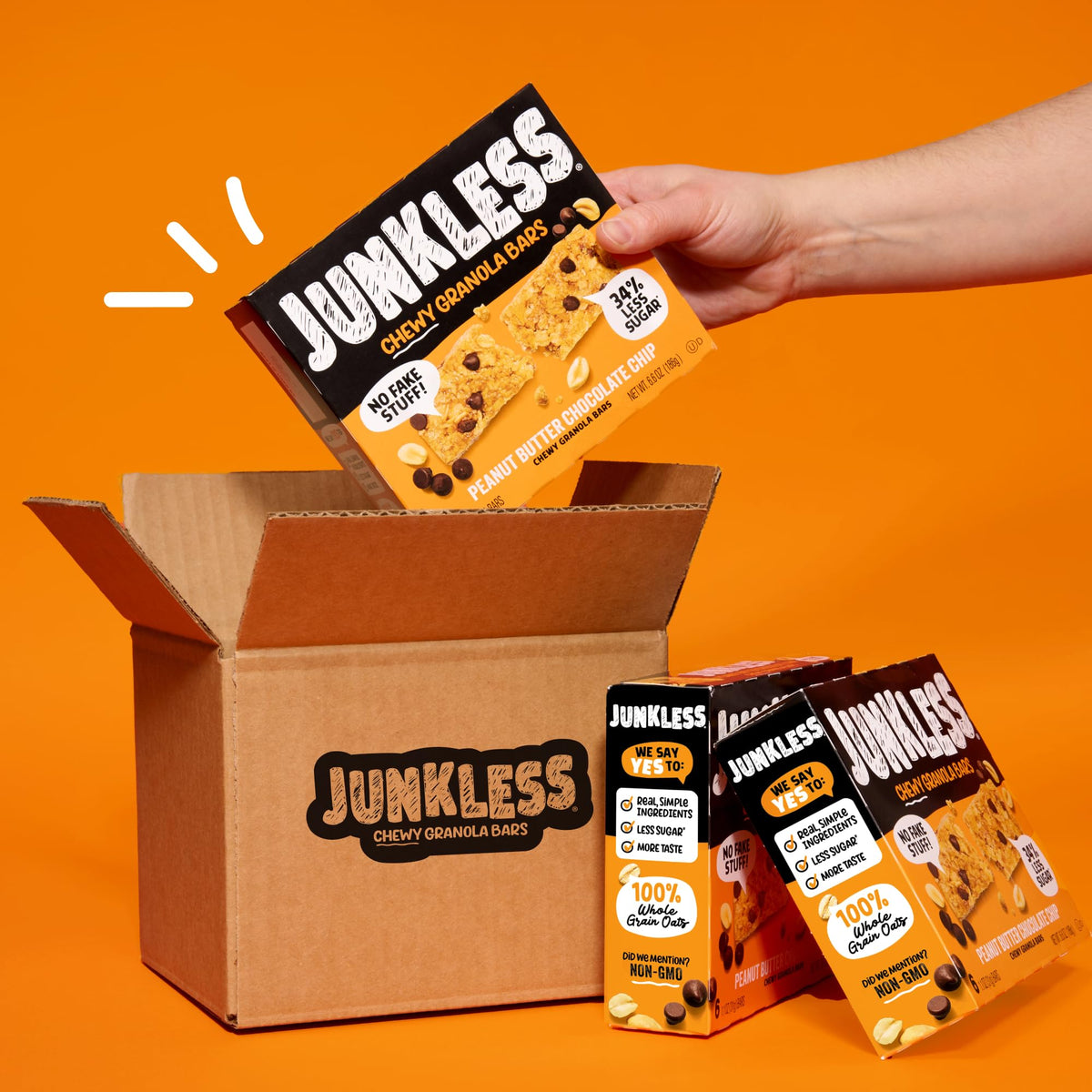 On-the-go JUNKLESS snack with soft, chewy texture
