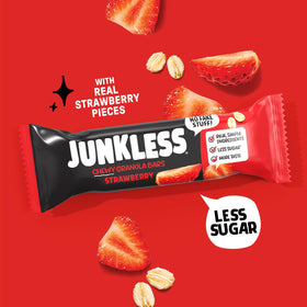 JUNKLESS whole-grain oats and real strawberries in every bite.