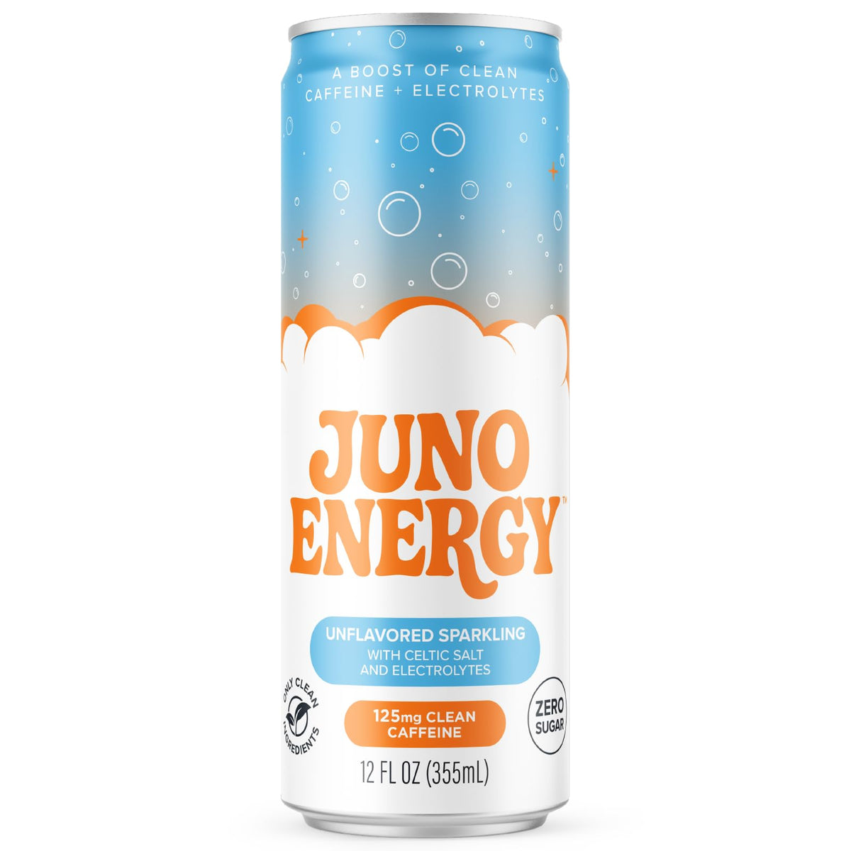 JUNO ENERGY graphic shows Celtic Salt and minerals for hydration support.