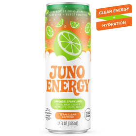 juno energy limeade sparkling fizz closeup illustrates natural caffeine lift