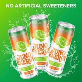 JUNO ENERGY Limeade Celtic Salt element emphasizes hydration support.