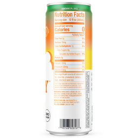 JUNO ENERGY Limeade label close-up shows organic caffeine source.
