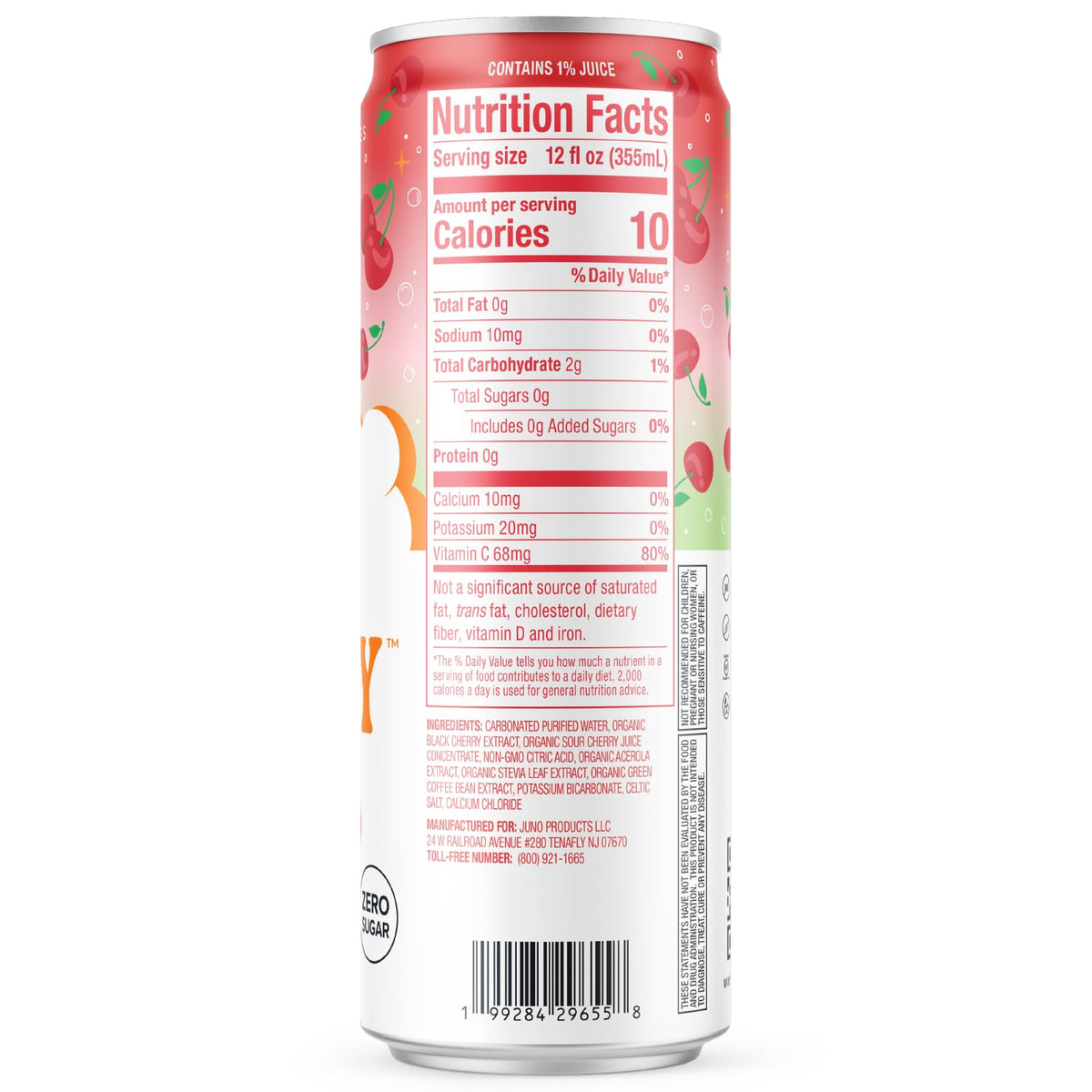 JUNO ENERGY organic black cherry extract enhances cherry flavor