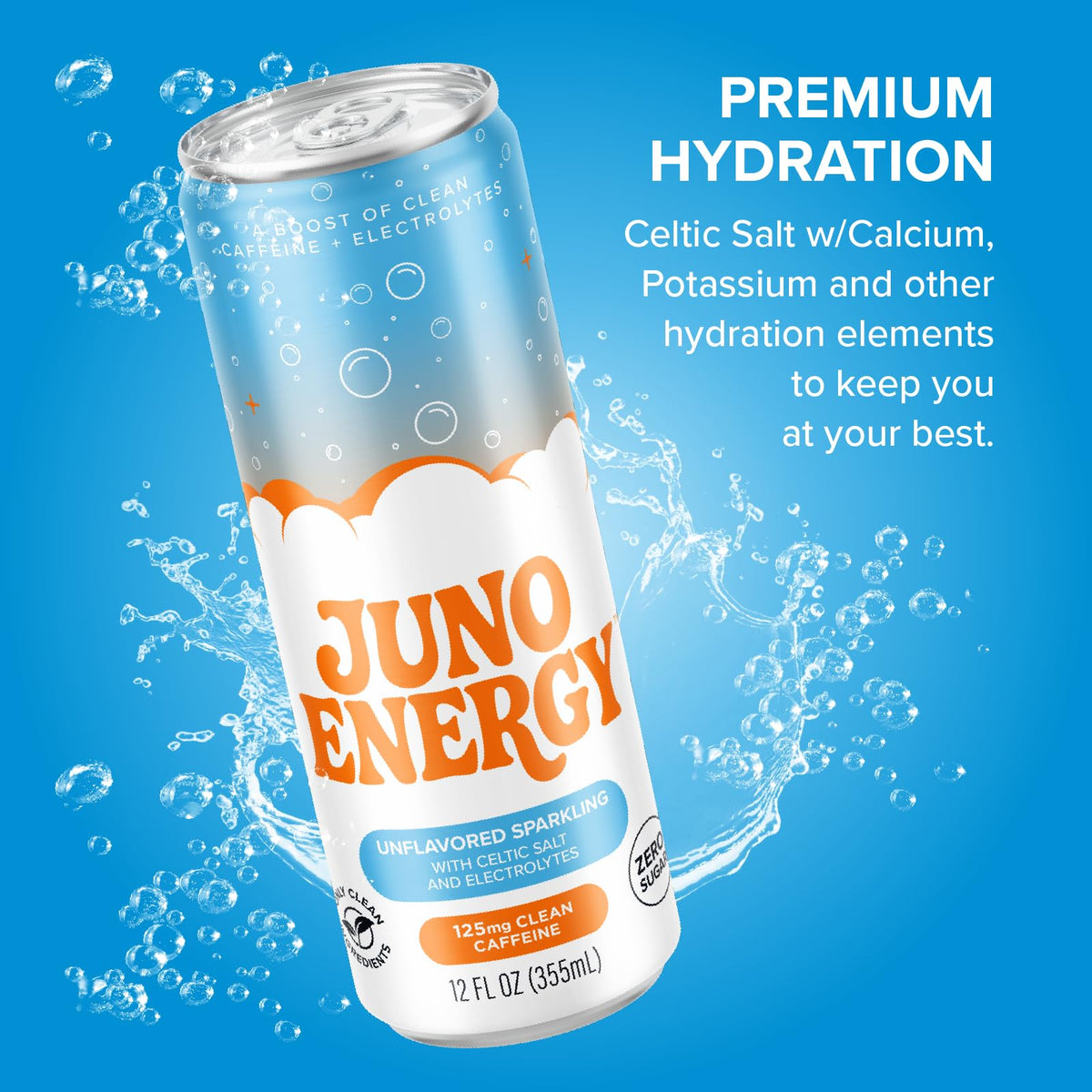 JUNO ENERGY 12-pack display ideal for stocking online or in-store.