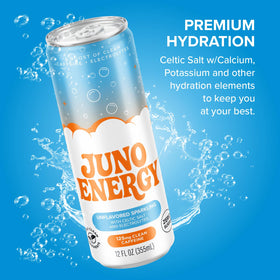 JUNO ENERGY 12-pack display ideal for stocking online or in-store.