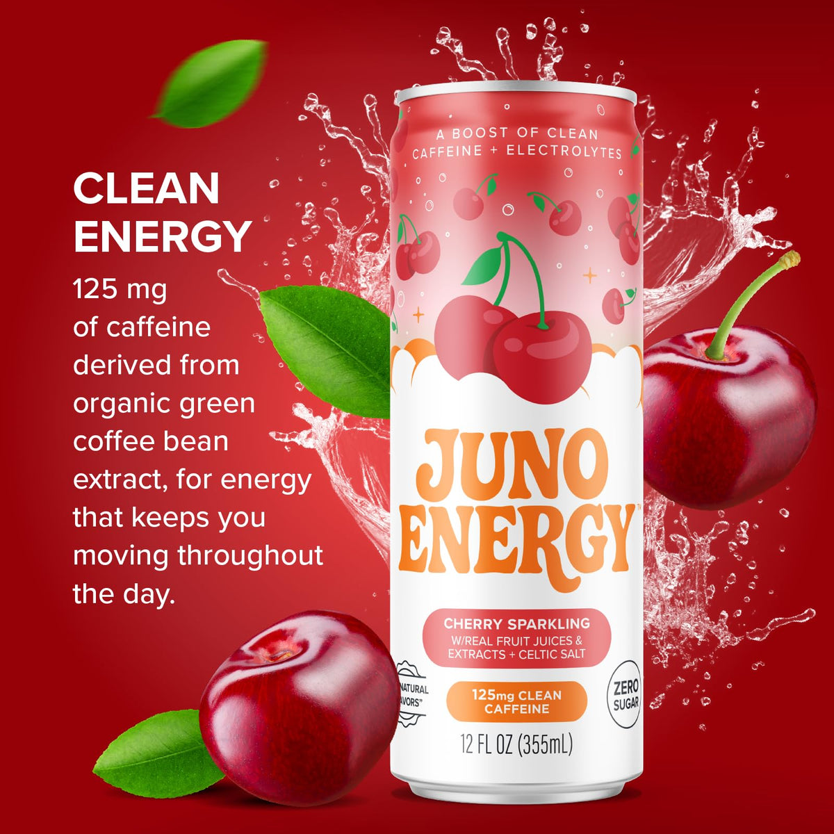JUNO ENERGY purified sparkling water for crisp refreshment