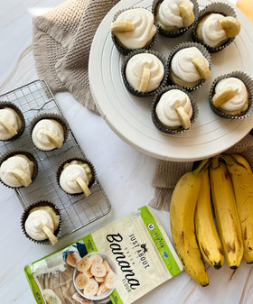 Just About Organic Banana Flour Kosher-certified, Non-GMO, gluten-free option for diverse kitchens.