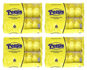 Just Born Marshmallow Peeps Yellow Chicks 10-count tray for Easter baskets.