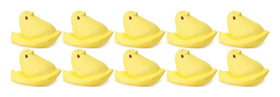 Just Born Peeps Yellow Chicks on dessert tables as decoration.
