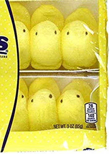 Just Born Peeps Yellow Chicks, sweet marshmallow flavor for gatherings.