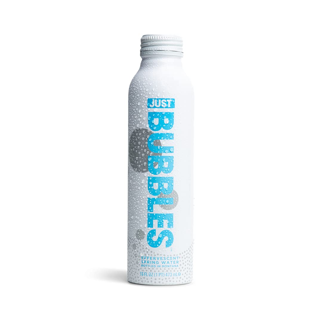 JUST Bubbles aluminum bottle - eco friendly packaging designed for recyclability and reuse