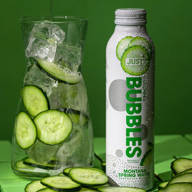 JUST Bubbles Cucumber pack of 12 offers convenient on-the-go refreshment.