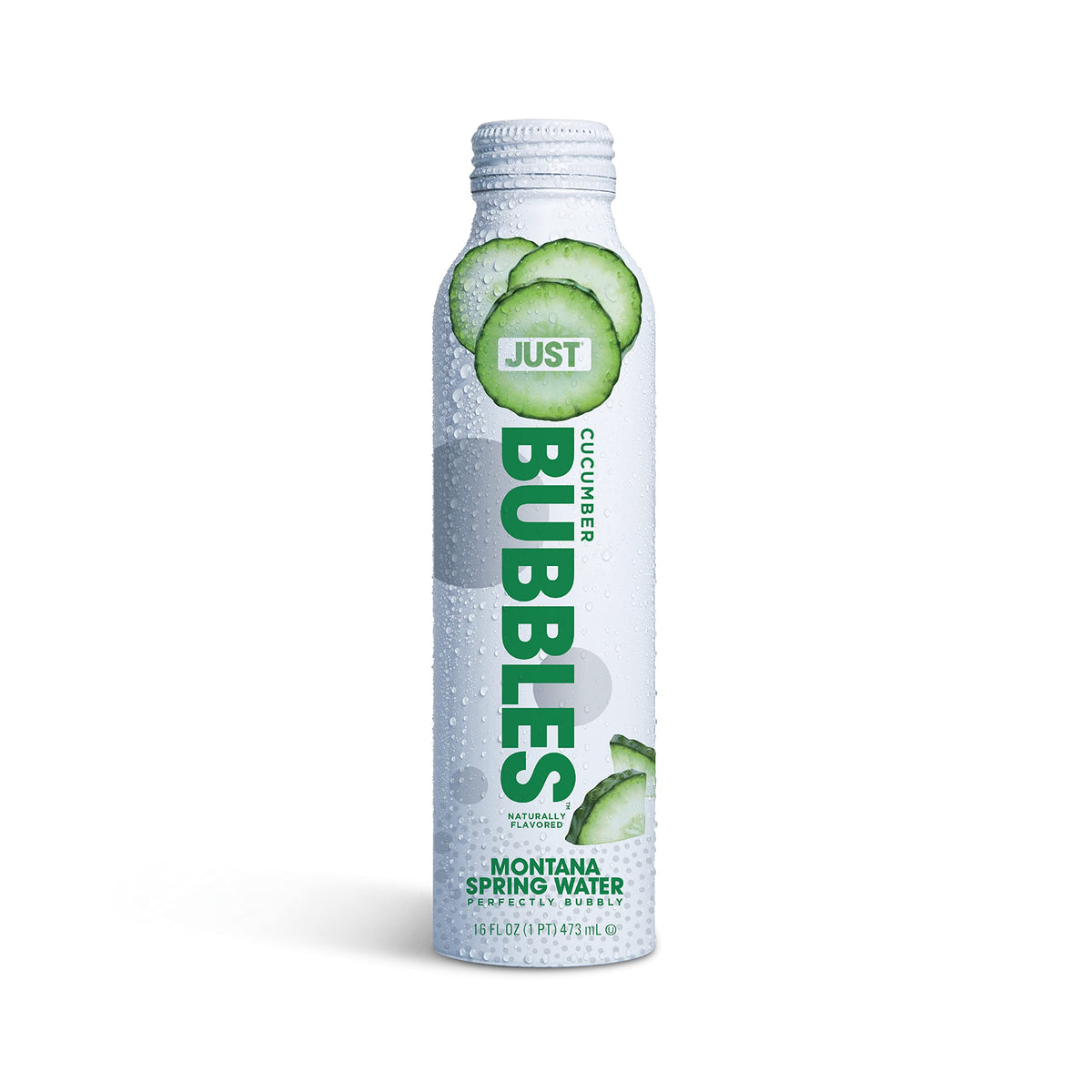 JUST Bubbles Cucumber pours into a glass highlighting refreshing sparkle and crisp flavor.