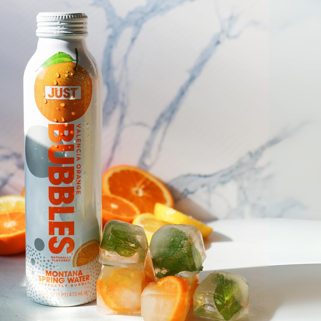 JUST Bubbles Valencia Orange mineral content visual hints natural minerals from mountains