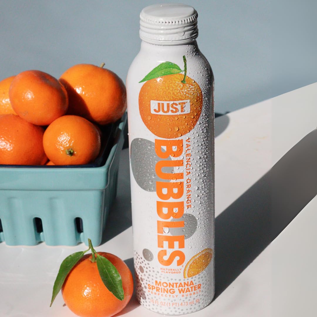 JUST Bubbles Valencia Orange refreshing effervescence ideal for on-the-go moments